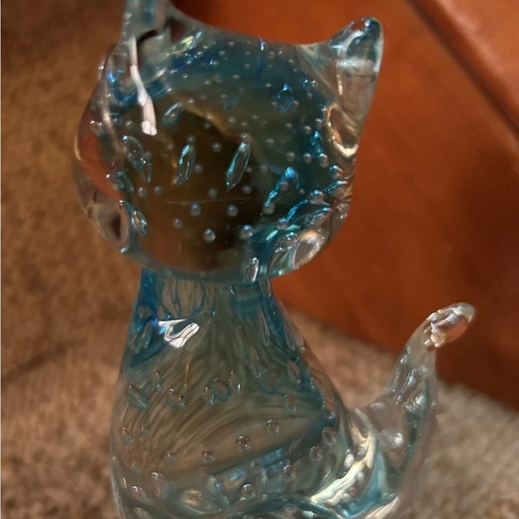 Vintage Elegant Murano Glass Cat Figurine - Blue - Picture 10 of 15